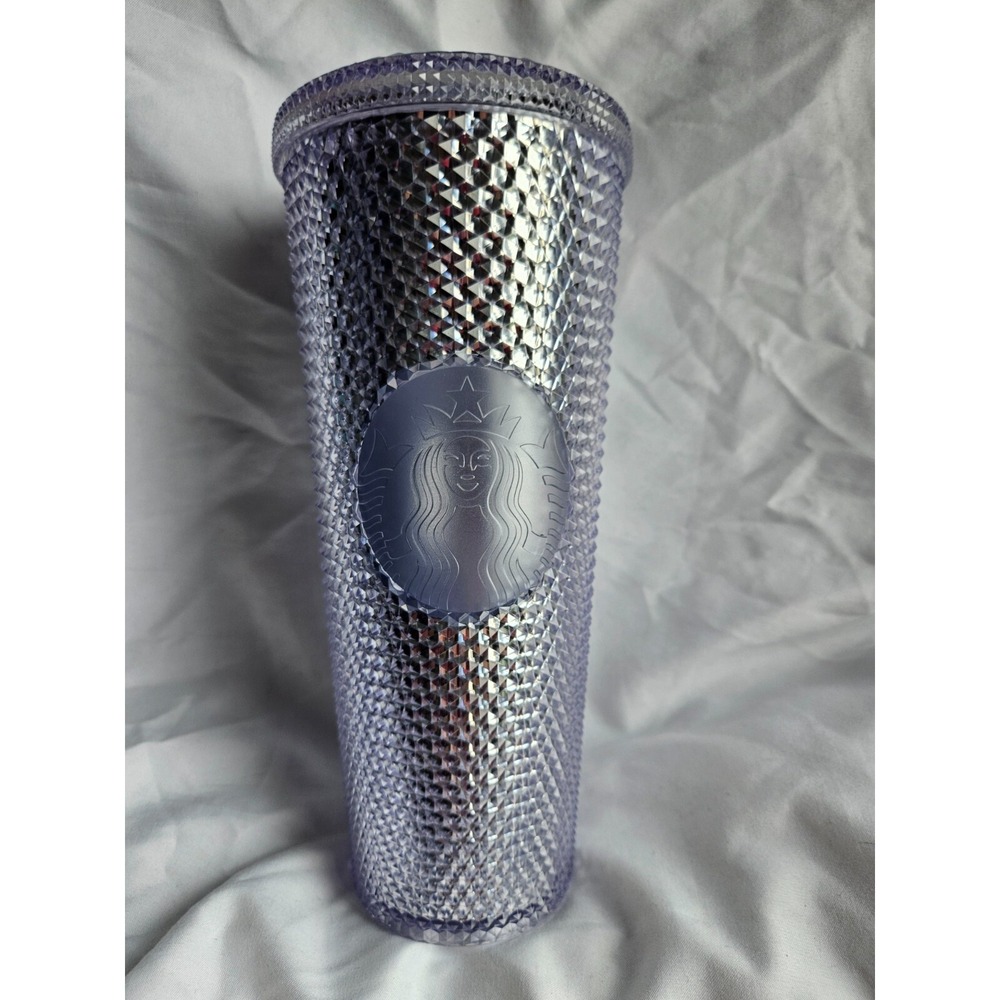 2019 Starbucks Platinum Bling Studded Tumbler cup 24oz no straw